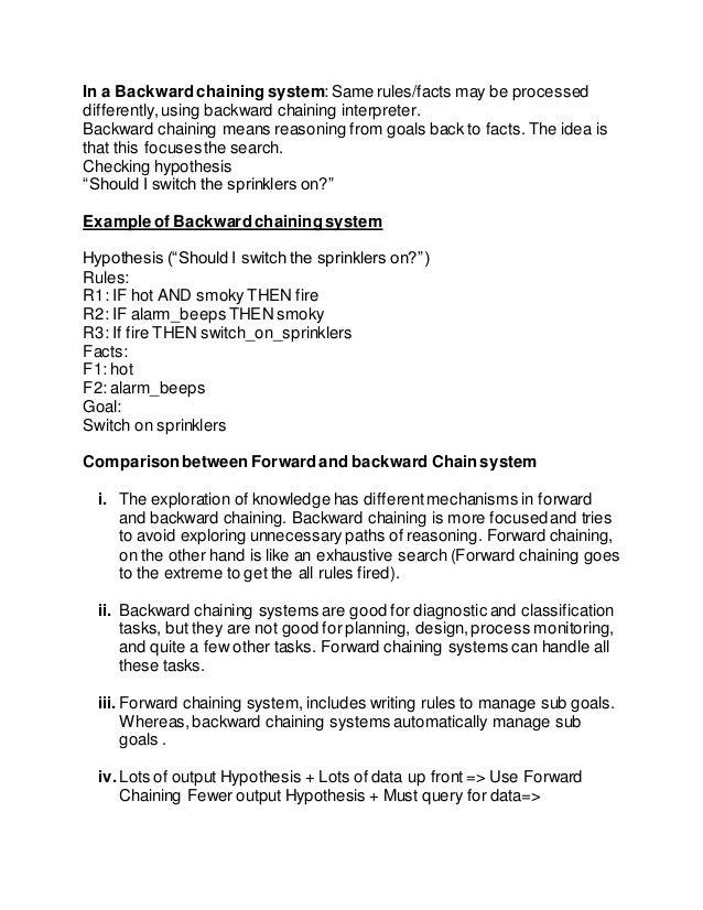 Study on Forward Chaining and Reverse Chaining in Expert